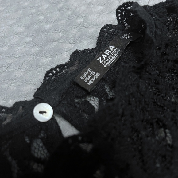 Zara Black Lace Long Sleeve Top - Picture 4 of 5
